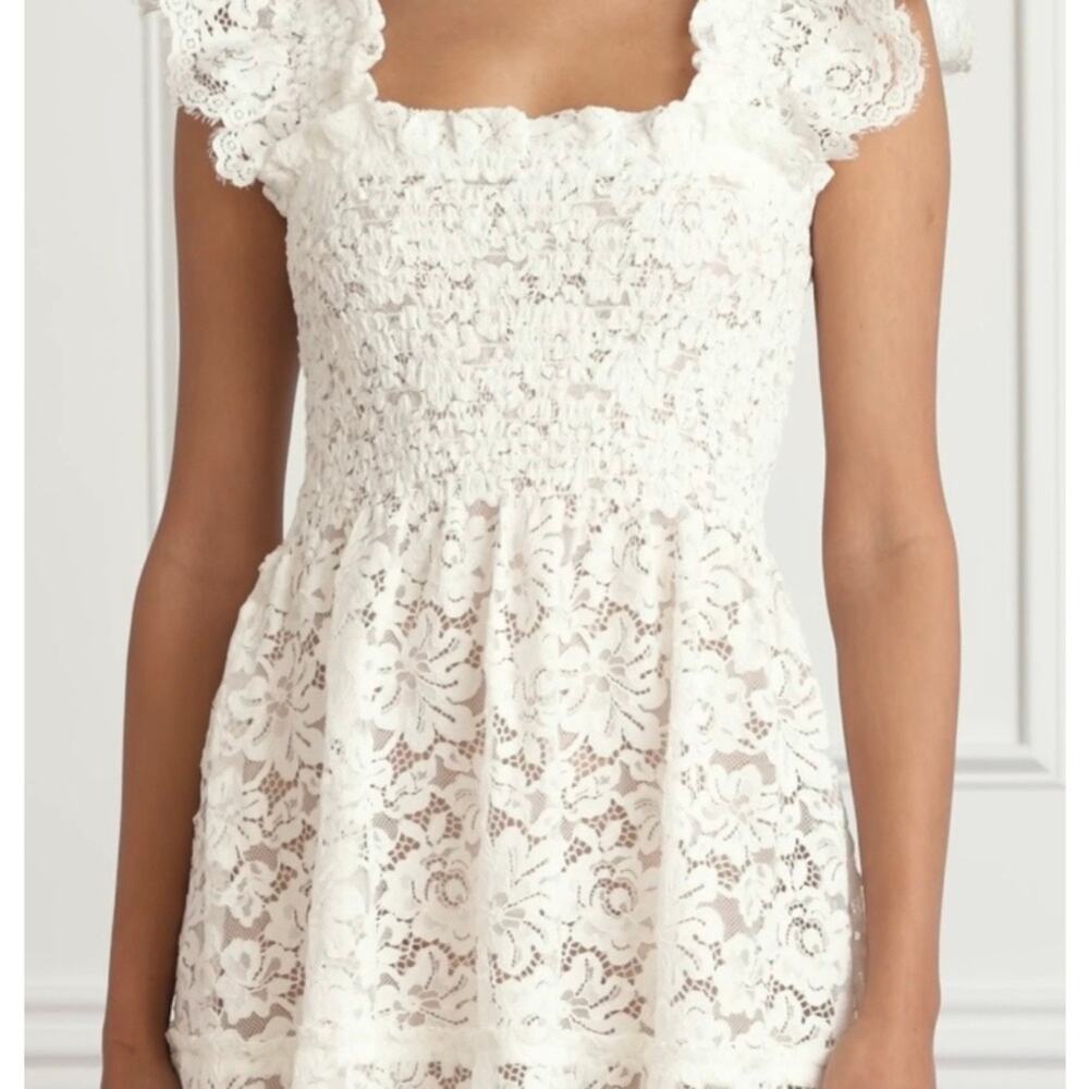 Hill House The Collector's Edition Ellie Nap Midi Dress White Lace Size M New - Picture 10 of 10